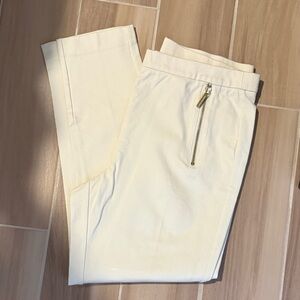 MK Cream Pants with Zipper Detail